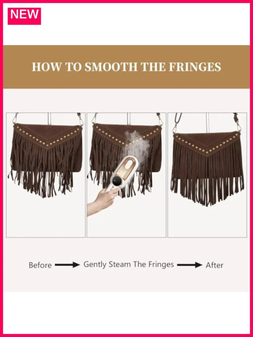 Small Fringe Western Crossbody Shoulder Suede Handbag
